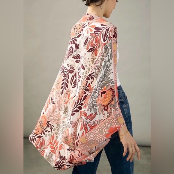 Anthropologie Larissa Floral Kimono | One Size | Open Front EEUC - Picture 2 of 9